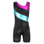Iixpin enfant fille justaucorps gymnastique strass sans manches leotard gym grs bodysuit 3 - 16 ans