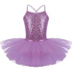 Iixpin enfant fille tutu danse classique robe ballet paillette justaucorps leotard gymnastique 2 - 12 ...