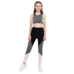 Iixpin ensemble de sport fille enfant fitness gym legging running jogging yoga dbardeur 4 - 16 ans gris ...