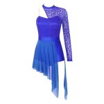Iixpin femme robe danse classique asymtrique manche longue dentelle robe danse contemporaine lyrique ...