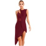 Iixpin femme robe danse latine asymtrique sans manche robe danse salsa rumba chacha dancewear s - xxl ...