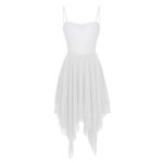 Iixpin femme robe danse latine mousseline asymtrique robe danse salsa rumba cha cha tango xs - xl blanc ...