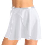 Iixpin jupe danse classique femme mousseline de soie jupe portefeuille jupette ballet dancewear blanc ...