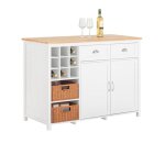 Îlot central de cuisine sobuy avec porte - bouteille 2 tiroirs 2 paniers en rotin 2 portes plan de travail ... Îlot central de cuisine sobuy avec porte - bouteille 2 tiroirs 2 paniers en rotin 2 portes plan de travail ...
