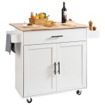 lot central - vevor - desserte de cuisine  roulettes 90 cm avec 1 armoire 1 tiroir