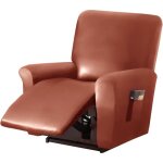 Imperm�able housse de fauteuil relax extensible pu cuir housse de chaise inclinable avec poche lat�rale ...
