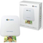Imprimante photo - g&g - pocket - technologie zinc - sans encre - couleur blanc
