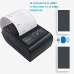 Imprimante de reçus bluetooth - vvikizy - wireless - noir - 57. 5mm - batterie 1500mah Imprimante de reçus bluetooth - vvikizy - wireless - noir - 57. 5mm - batterie 1500mah