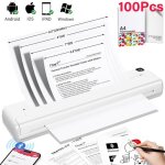 Imprimante thermique avec papier 100pcs a4 210 x 297 mm imprimante bluetooth compatible avec android ...