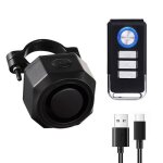 Inf alarme v�lo rechargeable avec t�l�commande 110db le noir