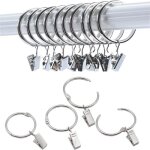Inf anneaux de rideaux ouvrants avec clips cintre pour rideaux paquet de 20 argent 50 mm