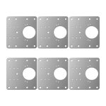 Inf plaque de r�paration pour charni�res de meubles 9x9 cm en acier inoxydable 6 - pack