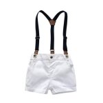 Infant bb garons gentleman bow tie t - shirt tops + shorts salopette tenues vtements n13292