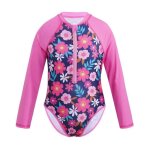 Inhzoy enfant fille maillot de bain une pice imprim combinaison natation manches longues body plage ...