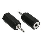 Adaptateur audio - inline - 25mm vers 35mm - st�r�o - noir - connecteur m�le / femelle