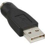 Adaptateur usb ps / 2 - inline - usb prise a vers ps / 2 - noir - clavier / souris - mini - din 6 broches ...