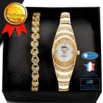 Inn� coffret cadeau dames montre dames montre � quartz bracelet cadeau deux pi�ces montre dor�e bracelet ...