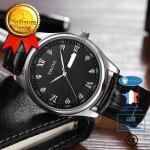 Inn� montre � bracelet en acier � double calendrier pour hommes montre � quartz noir montre � bracelet ...