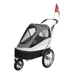 Innopet ips - 055 - at sporty dog trailer deluxe poussette - remorque v�lo pour chien noir - gris 871840340067 ...
