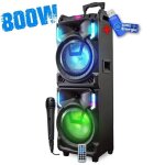 Inovalley ms01xxl enceinte nomade karaoke trolley - bluetooth - 800w + cl� usb 32go