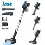 Inse aspirateur balai sans fil pour poils danimaux tapis voiture. bleu6 en 165 db 55 mins dautonomie50kpa250w ...