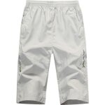 Insfity pantacourt homme sport taille lastique pantalon 3 - 4 schage rapide respirant - gris clair