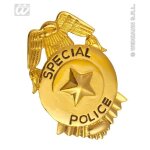 Insigne de policier - widmann - plaque de policier en plastique argent mont�e sur broche