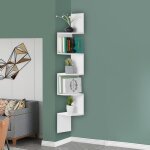 Insma tagre dangle  5 niveaux murale flottante meuble suspendue rangement - bois mdf blanc - chambre ...