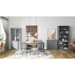 Inter link table de salle � manger luzerna 1. 1 gris s�pia bois massif