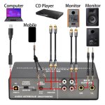Interface audio professionnelle 24 bits 192 khz 2 entres carte son pour guitare lectrique bouclage ...