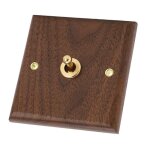 Interrupteur � bascule en noyer - omabeta - va et vient - marron - doigt �troit