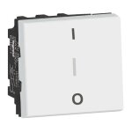 Interrupteur bipolaire avec borne pour repiquage neutre 16ax 250v~ mosaic - 2 modules - blanc - 0770