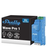 Interrupteur connect� z - wave - shelly - wave pro 1 - 16 a - montage sur rail din - contacts secs