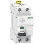 Interrupteur diff�rentiel 30ma 40a bipolaire type a - 2 modules - bornes align�es - schneider acti9 iid ...