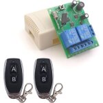 Interrupteur  distance de scurit dc 12v 24v 30v sans fil 433mhz rf 10a rcepteur relais avec 2 metteurs ...
