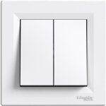 Interrupteur double allumage unipolaire  vis blanc schneider asfora eph0300321 / sch