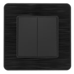 Interrupteur complet va et vient double 10a - m�tal noir bross� - kouro - zenitech