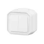 Interrupteur double - legrand - plexo - blanc - ip55 - ik08