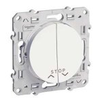 Interrupteur poussoir volet roulant - schneider electric - odace - 2 boutons - blanc