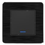 Interrupteur simple complet va et vient � voyant 10a - m�tal noir bross� - kouro - zenitech