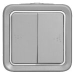 Interrupteur ou va - et - vient tanche plexo complet ip55 saillie gris double - legrand - 069715