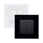 Interrupteur pour volets roulants automatiques avec flêches et cadre pc modern noir Interrupteur pour volets roulants automatiques avec flêches et cadre pc modern noir