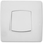 Interrupteur zenitech avec bouton poussoir vis + griffes diwone - blanc