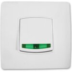 Interrupteur zenitech avec bouton poussoir voyant vis + griffes diwone - blanc