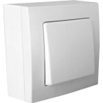 Interrupteur zenitech poussoir saillie borne auto belvue - blanc