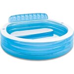 Intex 57190 - piscine familiale avec fauteuil 224 x 216 x 76 cm blance / bleu