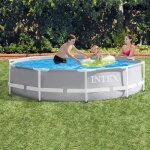 Piscine � cadre en prisme - intex - � 306 x 76cm - gris - 4. 485 l - hors - sol