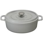 Invicta cocotte ovale en fonte �maill�e 33cm blanc - 403332