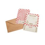Invitations et enveloppes - jour de fete - circus vintage - 8 pices - papier - 10x15 cm