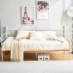 Ipotius lit adulte 90 x 190 cm en m�tal - blanc - sommier inclus